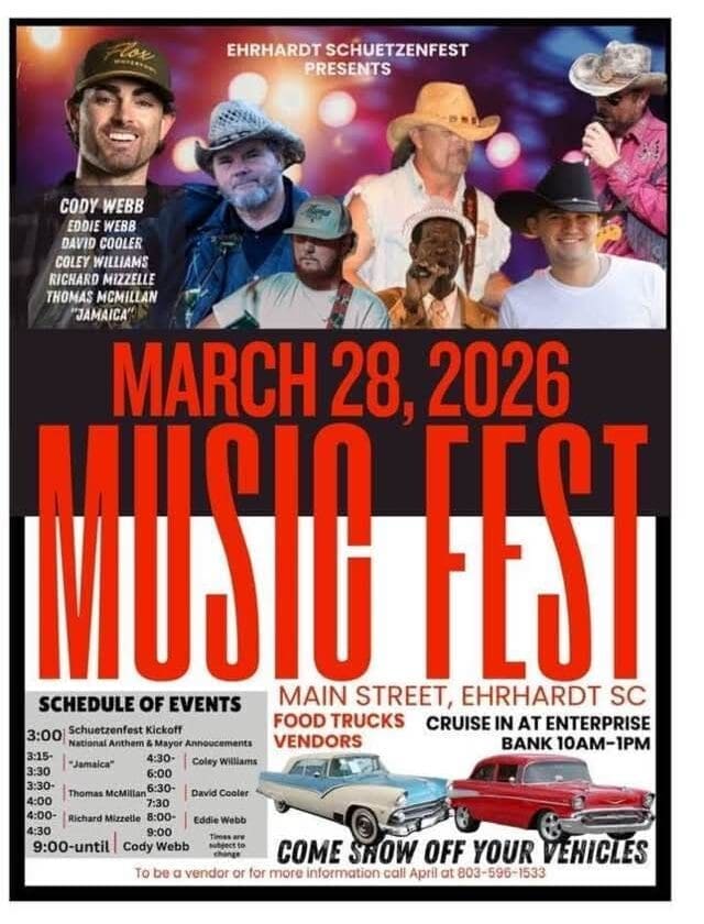 2026 music fest ehrhardt sc with eddie webb